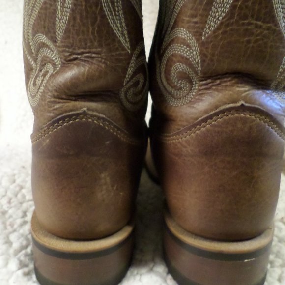 WOMEN PREOWN JUSTIN LEATHER COWGIRL BOOTS BRWN-sz 6.5 B - Picture 10 of 13